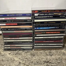 Lot Of Rock Pop CDs AC/DC Aerosmith Journey Clapton Jewel Bob Dylan & More