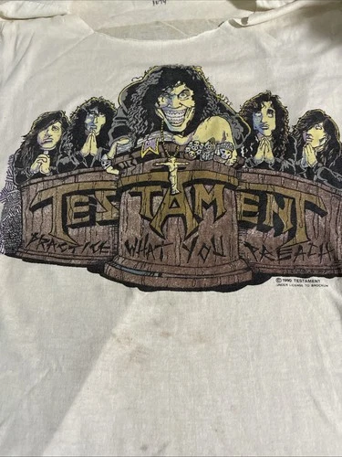 Vintage Rare Testament Thrash Metal Shirt Megadeth Overkill Vintage vintage concert t-shirt, vintage, size L, single stitch, B+ condition