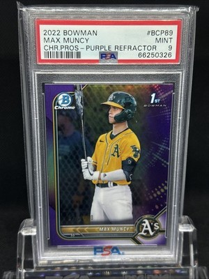 Max Muncy 2022 Bowman Chrome Mega Box Prospects Purple Mojo Refractor /250