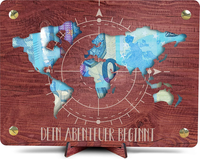 Weltkarte Geldgeschenk - XL Geldgeschenk Aus Holz Inkl. StäNder | Reise Geschenk