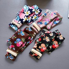 Girls Winter Floral Print Leggings   Ages 7-12, Warm Polyester Fleece