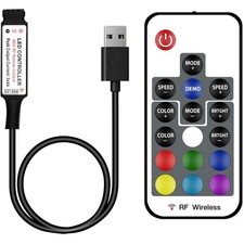 RGB Led Light Strip Controller 17-Key RF Wireless Remote DC5V USB Socket