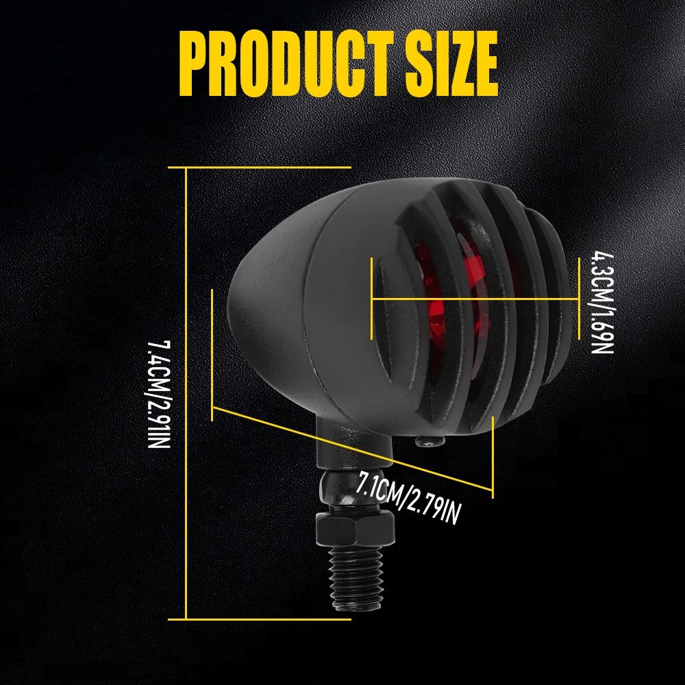 2PCS Motorcycle Red Brake Blinker Turn Signal Tail Light For Harley Honda Yamaha thumbnail 4