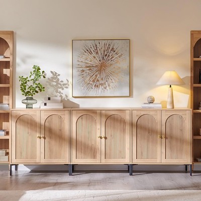 Buffet Cabinet with Storage, 34'' Tall Sideboard Cabinet w/Adjustable Shelves