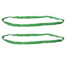 (2 Pack) Round Sling 4' Green 5300# Vertical 4200 # Choker 10600 # Basket