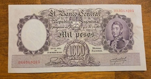 Argentina PK #279 ND(1966-69) 1,000 Pesos Circulated Banknote