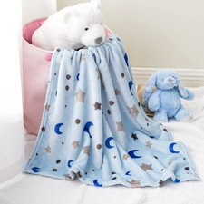 Bunnikins  Clover Lightweight Plush Flannel Baby Blanket Super Soft for Boys an