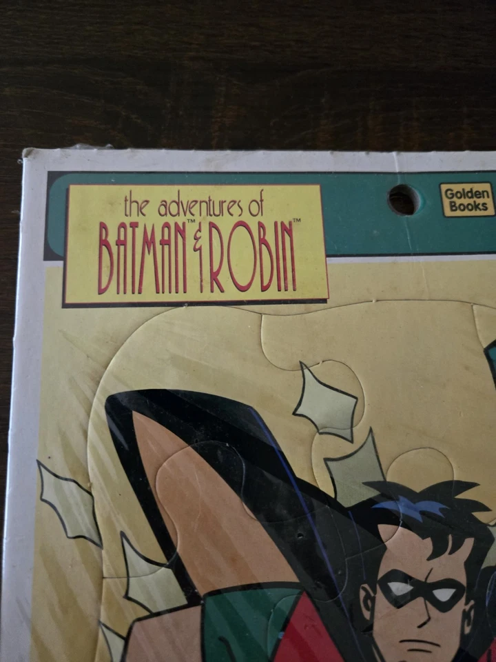 Rompecabezas bandeja marco Batman & Robin 1995 libros dorados nunca usados todavía en plástico Foto 4 de 4