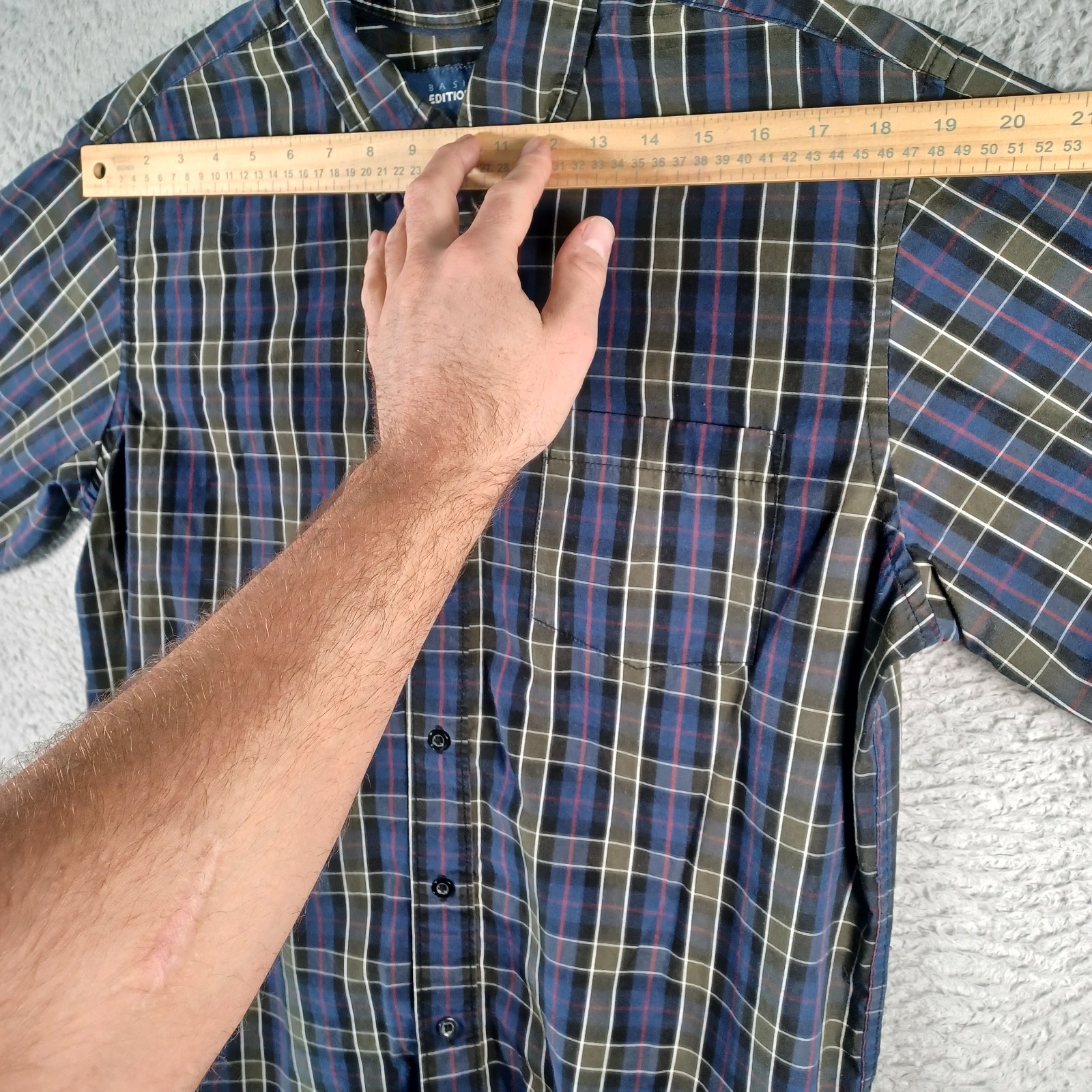 Basic Editions Mens Button-Down Plaid Multicolor … - image 8