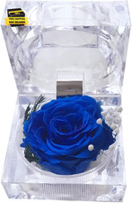 Preserved Rose Real Forever Rose in Mini Clear Ring Box, Eternal Flower Rose Gif