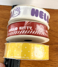3 Spools Hello Kitty Ribbon Red Yellow White Purple