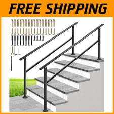 2-Pack Galvanized Steel Hand Rails - Outdoor/Indoor Use