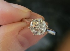 1.5k Moissanite Ring 6 Prong Setting .925 Silver Size 7