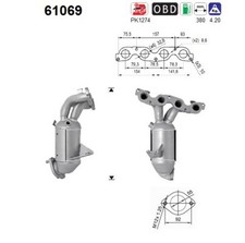 AS Katalysator 61069 für HYUNDAI i20 2 GB IB Hatchback Van LPG LPGI MPI