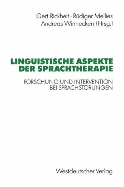 Linguistische Aspekte Der Sprachtherapie Gert Rickheit-image
