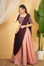Indian Function Banarasi Zari Silk Pink Lehenga Choli And Dupatta For Women Wear
