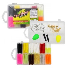 Original 142-Piece Trout Fishing Gear Kit - 120pc Grub Lures with Neon Bait, ...