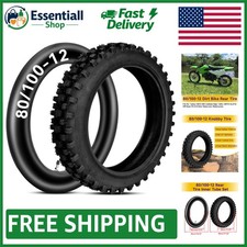 Versatile 80/100-12 Dirt Bike Tire with Inner Tube - Compatible with Many Models
