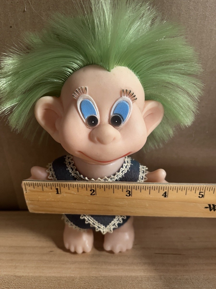 Vintage Made In Hong Kong Green Hair 60s Plastic Troll | eBay