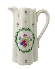 Haviland Limoges French Porcelain 5.5" Cream Pitcher Pink Blue Flowers Green 