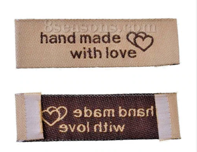 5 Material Cloth Handmade Heart Labels Buttons Tags 20mm Sewing Craft UK SELLER