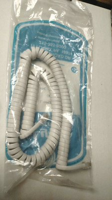 Bright White 12Ft Phone Handset Cord Receiver Curly Coil Landline Lynn 4P4C AT&T