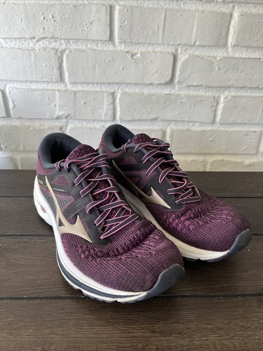 Mizuno Wave Knit Inspire 17 Womens Purple Gray Running Shoes Sneakers Sz 10