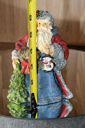 Vintage klassischer alter Weihnachtsmann mit Ranzen Schneemann 6,25 x 4,5 cm Figur - Bild 6 von 8