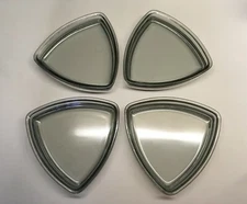 Set of 4 Denmark Smoky Glass Triangle Stackable Dishes 8” Mid Century Modern