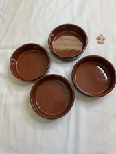 Ramekin Creme Brulee Flan Baking Dish Dessert Bowl Terracotta Pottery Brown 4”