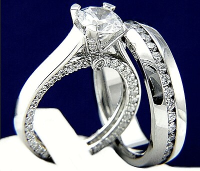 Engagement Ring Sterling Silver Women Men Wedding Band - Main Image