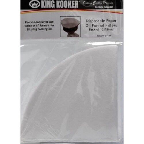 King Kooker Einweg Papier Öltrichter Filter, 12er Pack (PF10) **BRANDNEU** - Bild 1 von 8