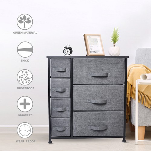Cerbior Bedroom Storage Dresser Tower Shelf Organizer BinsCabinet Fabric Drawers - Picture 9 of 46