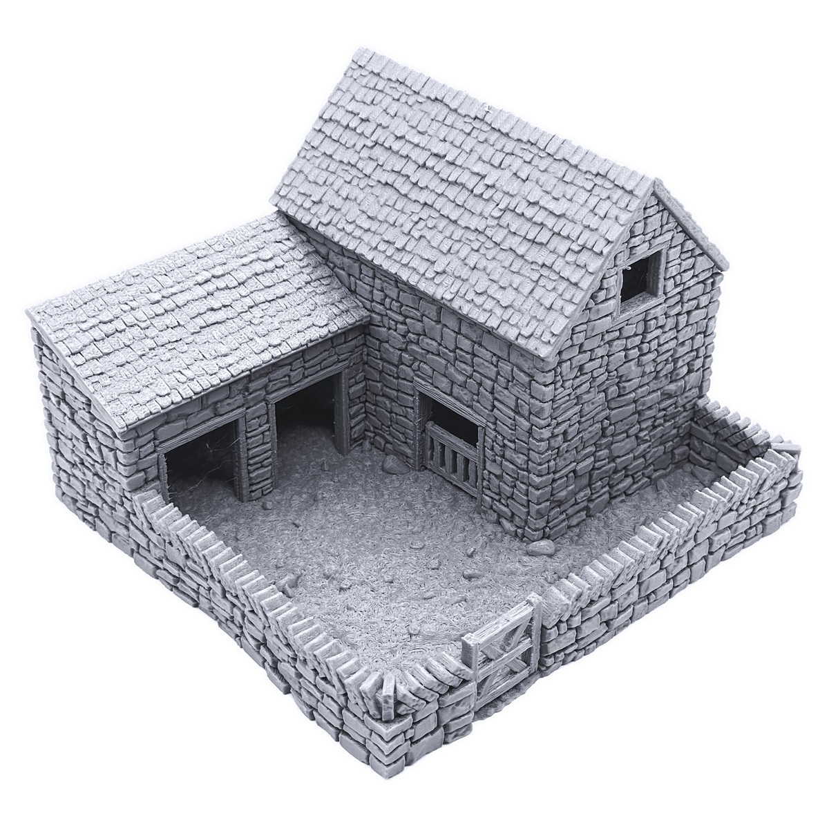 EnderToys Stone Houses Terrain - 3D Printed 28mm Scale Tabletop Scenery For Wargames