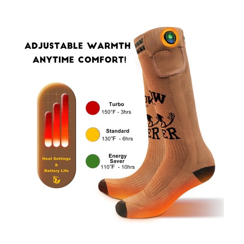SNOW DEER Hunting Heated Socks with App Control for Men Women, Rechargeable E... - 第 3/6 張圖片