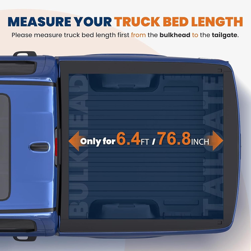 Soft Quad-Fold Truck Tonneau Cover Compatible for 02-2024 Dodge Ram 1500(Incl. 2 - Picture 2 of 7
