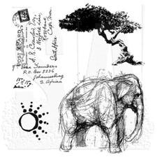 Tim Holtz Stampers Anonymous "LIFE ADVENTURE" Red Rubber Cling Stamp Set CMS077