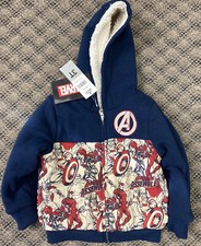 MARVEL AVENGERS Kids' Plush Hoodie 3T,4T  5 NWT