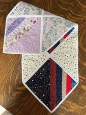 Handmade Reversible Spring Lilac Floral Patriotic Holiday Table Runner