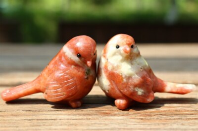 2.4'' Natural Sesame stone Carved bird Reiki Creative Crystal Skull decor gift 1x