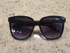 Quay Wide Awake Black/Smoke Fade Square Sunglasses 59-16-145 Worn One Time