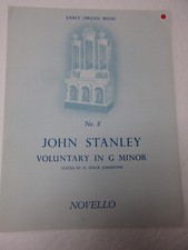 John Stanley Voluntary in G Minor Organ Sheet Music Novello H Diack Johnstone