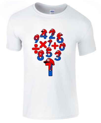 Number Day Tree Super Mario Luigi Vintage Cartoon T Shirt Retro Gaming Gift Top - Picture 1 of 5