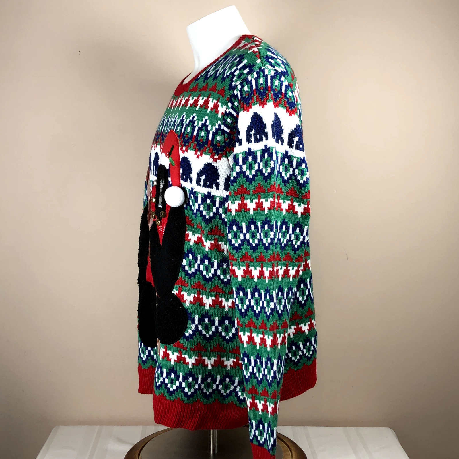 Ugly Christmas Sweater Gorilla Candy Cane Jingle Bells 2XL