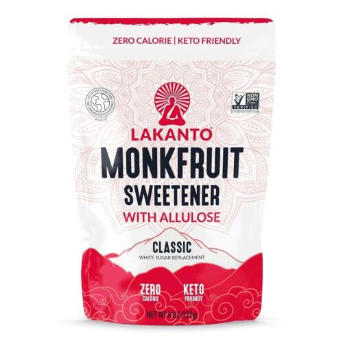 Classic Monk Fruit Sweetener with Allulose - White Sugar Substitute, Erythrit...