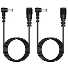 5.5mm x 2.1mm Extension Cable 6FT Right Angle Male to Female CCTV 2-Pack