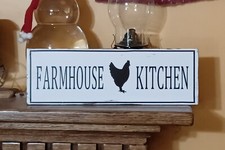 FARMHOUSE KITCHEN Rustic Distressed Farmhouse Country wood sign Chicken