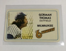 1981 Perma graphics Gorman Thomas Credit Baseball Card #20 Milwaukee Brewers