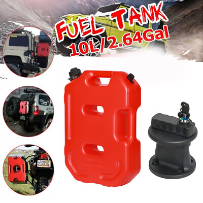 #ad 10L 2.6Gallon Fuel Can Emergency Backup Gas Tank for Jeep Offroad SUV ATV w Lock $53.88