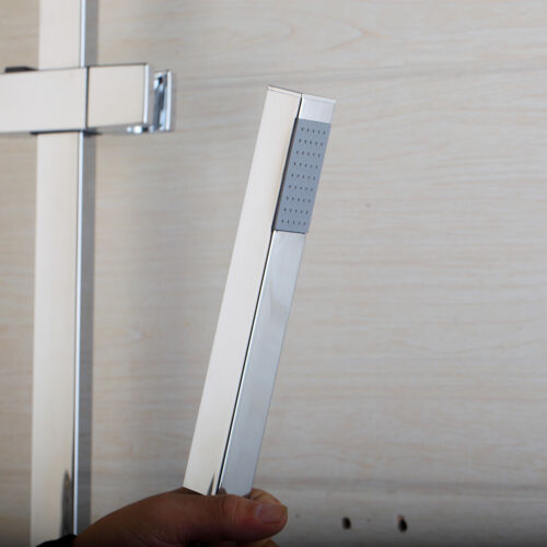 US 8" Bathroom Shower Faucet Set Valve Rain Hand Sprayer Wall Mounted Mixer Tap - Picture 8 of 11